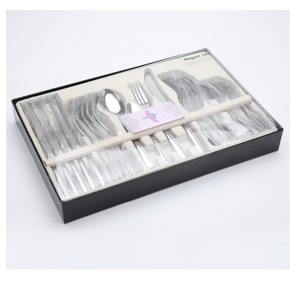 24 PCS Flatware Set Cutlery Dinnerware Spoon Knives Gift BoxBrand: rtrfdg Material: Rice Husk Place of Origin: Mainland China Color classification: China Russian Federationkitchen accesories